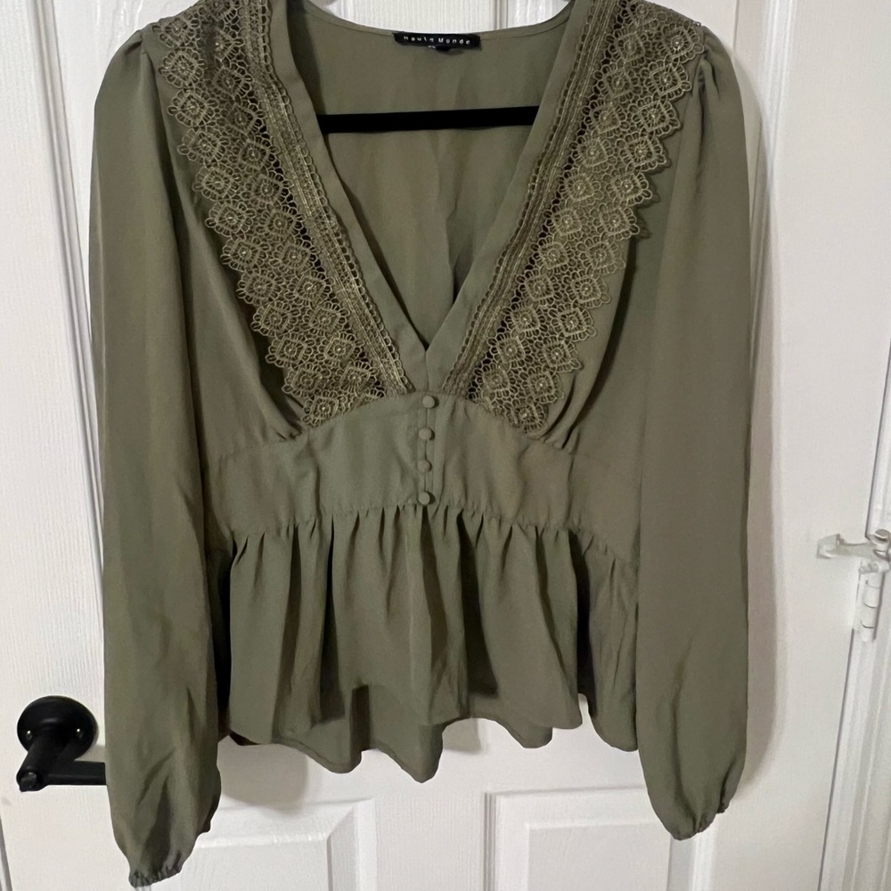 Olive green blouse